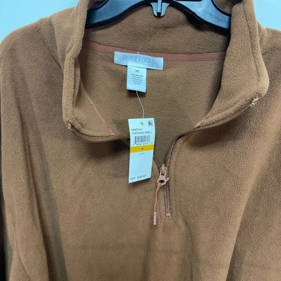BNWT Fleece zipper Sweatshirt Brown size 3X - Picture 1 of 5